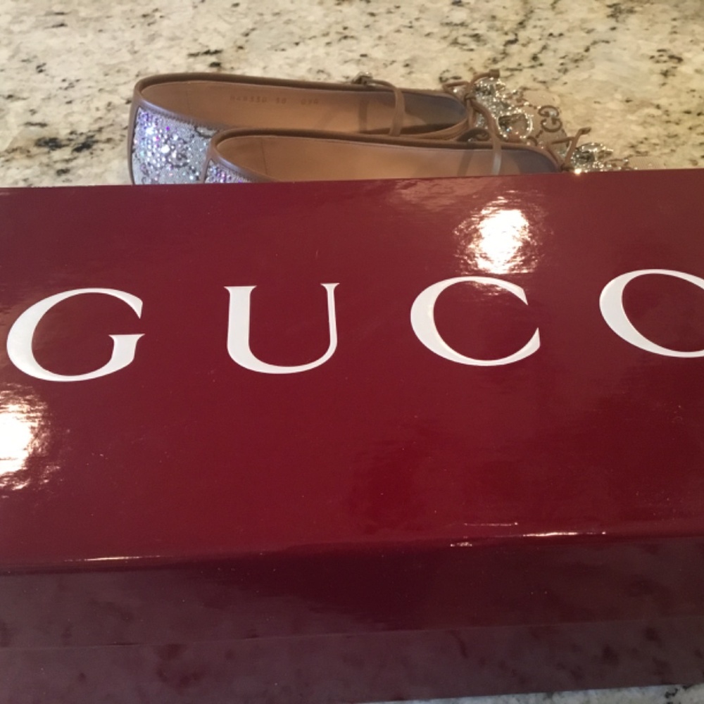 Authentic Gucci GG Horsebit Crystal Ballet flats - Picture 8 of 9